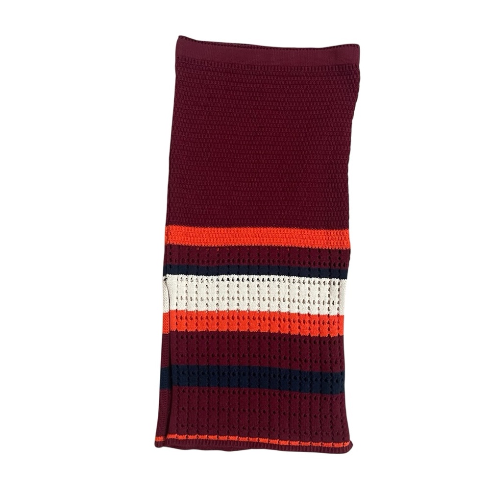 Free People Burgundy Striped Knit Maxi Skirt - Picture 2 of 10